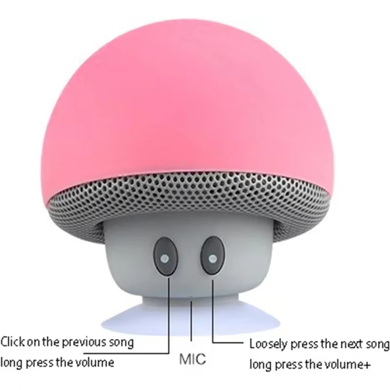 Mini Bluetooth Mushroom Speaker Waterproof Can Be Used as a Mobile Phone Holder Suitable for Family Parties and Small Parties