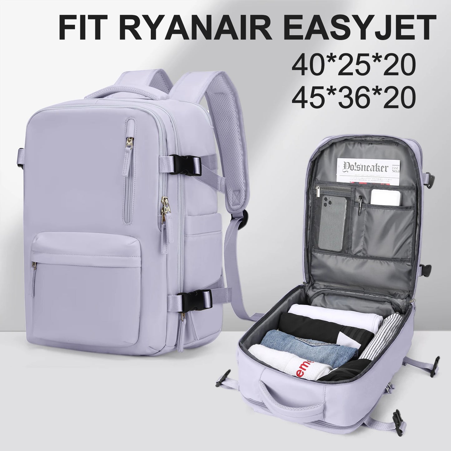 Cabin Travel Backpack Laptop Bag Large Capacity Easyjet Carry-Ons 45X36X20 Backpack Ryanair 40X20X25 Water Resistant Bag